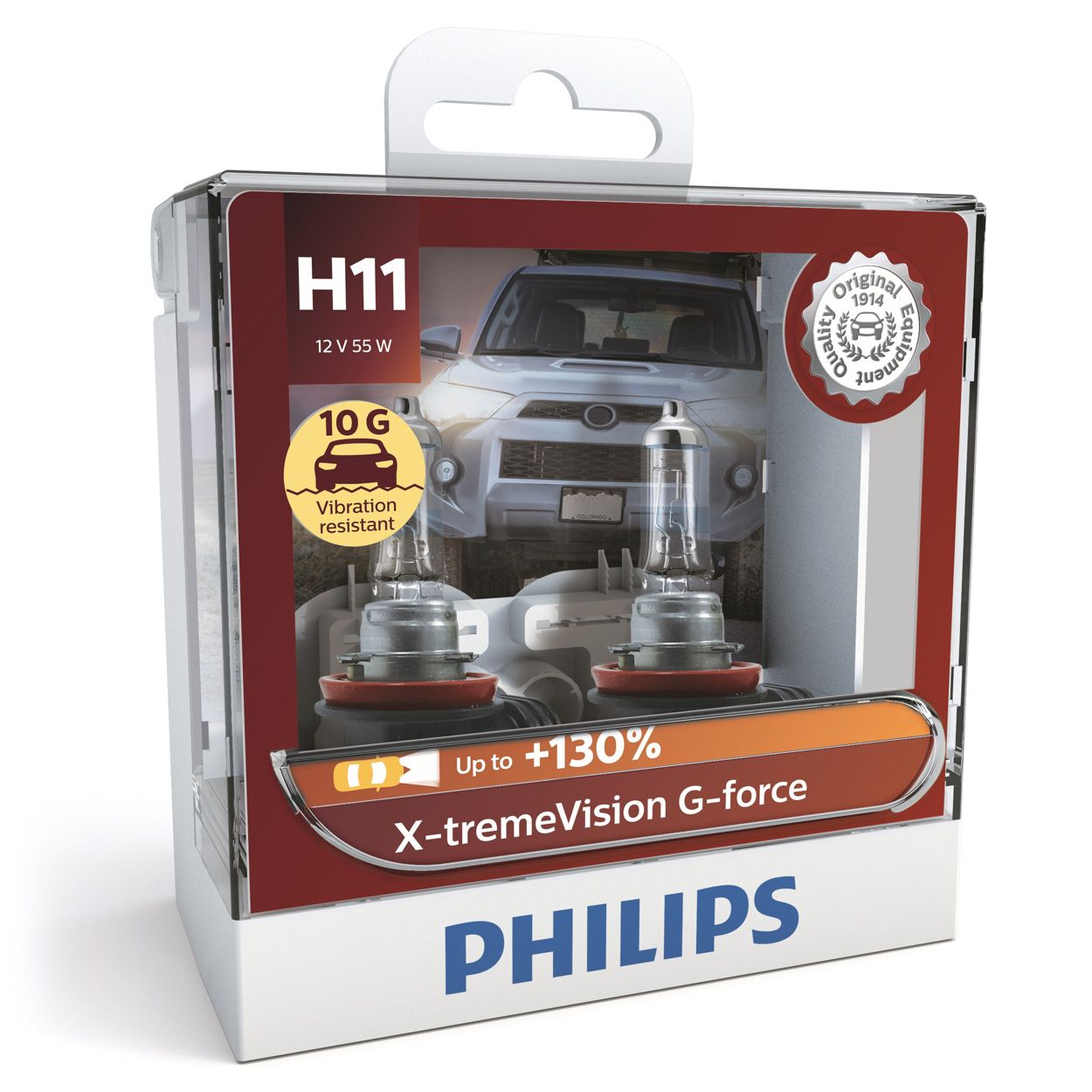 Philips H7 X-tremeVision G-force 12V 55W Halogen Car Headlight Bulbs Twin  Pack