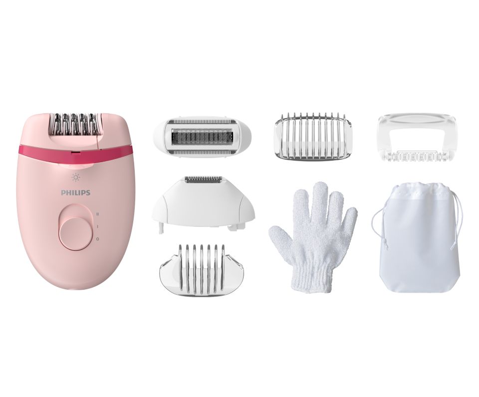 Compact  Philips BRE235/00 Corded Compact Epilator (White and