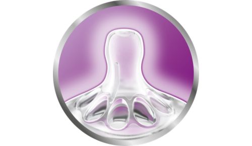 Blød sut, der er designet til at efterligne fornemmelsen af brystet