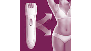 Precision epilator gently removes hair in sensitive areas