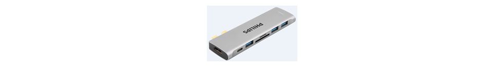 双 USB-C 插孔集线器扩展到 5 端口。