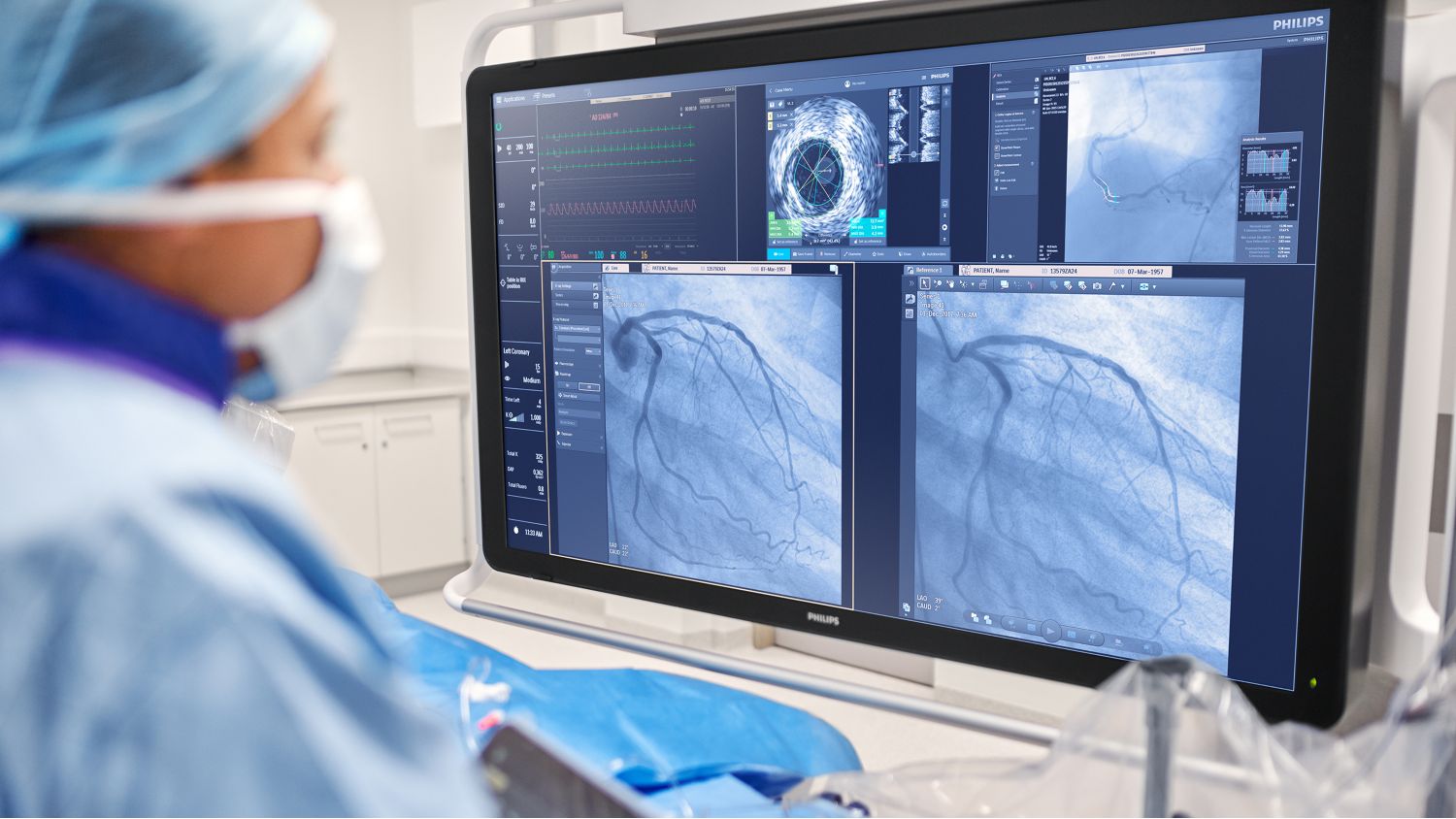 A male physician conducting image guided therapy