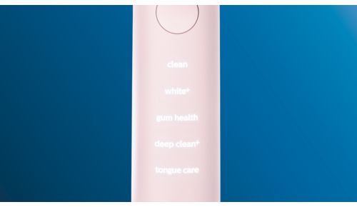 Kies uit 5 poetsstanden en 3 intensiteitsniveaus