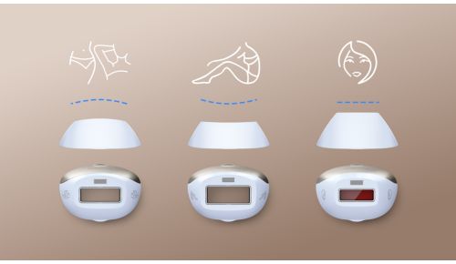 3 unique attachments for your body, face and sensitive areas