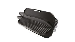 Duo plate to choose smooth or ribbed grilling