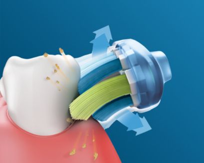 Close up graphic of Philips Sonicare Premium Plaque Control brush