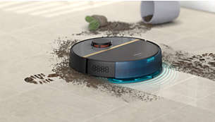 Vibrating mop removes foot prints gently yet effectively