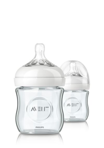 Natural glass baby bottle