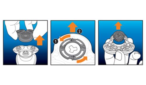 Cabezales de afeitado fáciles de sustituir