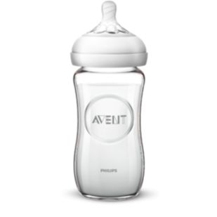 Natural glass baby bottle