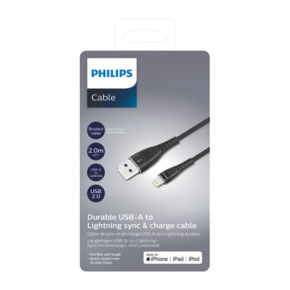 Førsteklasses flettet USB-A-til-Lightning-kabel