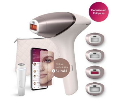 Philips Lumea Depiladora Luz Pulsada IPL Serie 9000 con Tecnología SenseIQ,  3 accesorios para el cuerpo, la cara y zonas de precisión, con cable