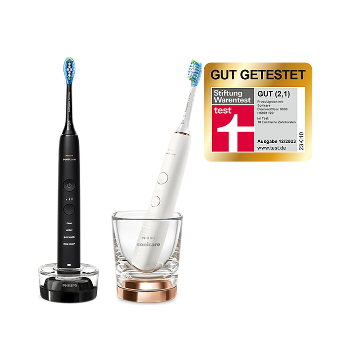 DiamondClean 9000 2x Elektrische Schallzahnbürsten - Schwarz, Roségold HX9914/57 | Sonicare DiamondClean 9000 2x Elektrische Schallzahnbürsten - Schwarz, Roségold HX9914/57 | Sonicare