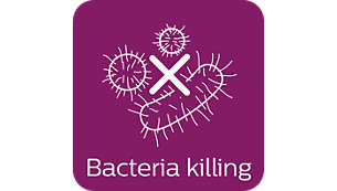 Steam kills up to 99.9% of bacteria*