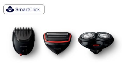 Choose between 3 click-on/off attachments to get your look