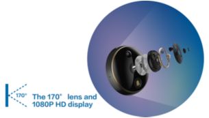 Ống kính 170° & màn hình HD 1080P: Cho tầm nhìn tốt hơn