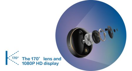 170° lens ve 1080P HD ekran: Daha iyi görüş sunar