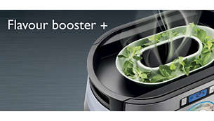 Komora Flavour Booster+ okorení jedlo tekutinami, bylinami alebo koreninami