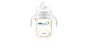 Attach the easy-grip handles to the feeding bottle