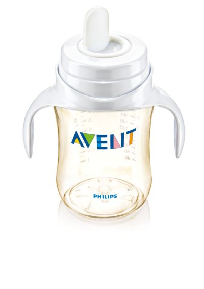 Attach the easy-grip handles to the feeding bottle