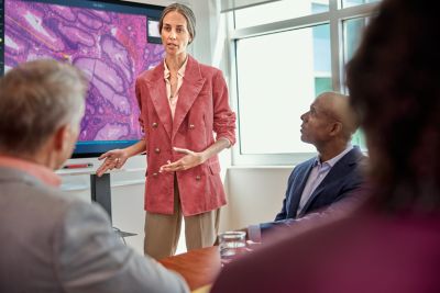 Conference room discussion digital pathology