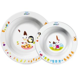 Avent Set infantil de 2 platos hondos, 6m+