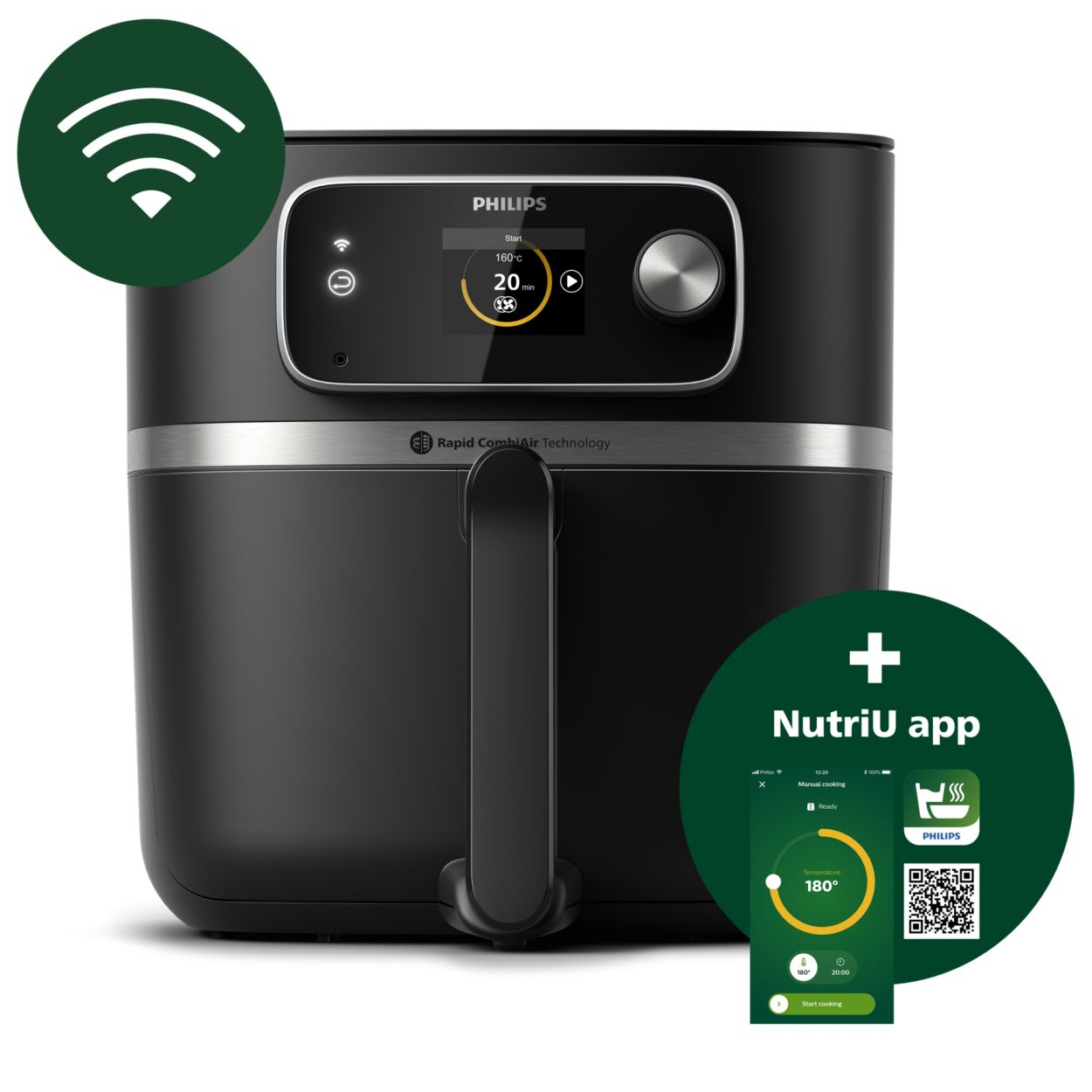 7000 Series Philips | CombiAir HD9880/90 Connected Airfryer XXL Rapid