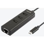 USB-C socket Hub expand to 4 Ports Mini HUB.