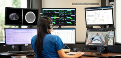 Clinician with multiple monitors