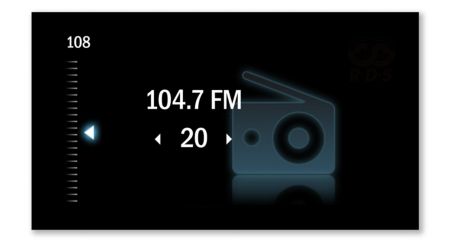 Radio FM et mémoire de 20 stations pour plus de musique