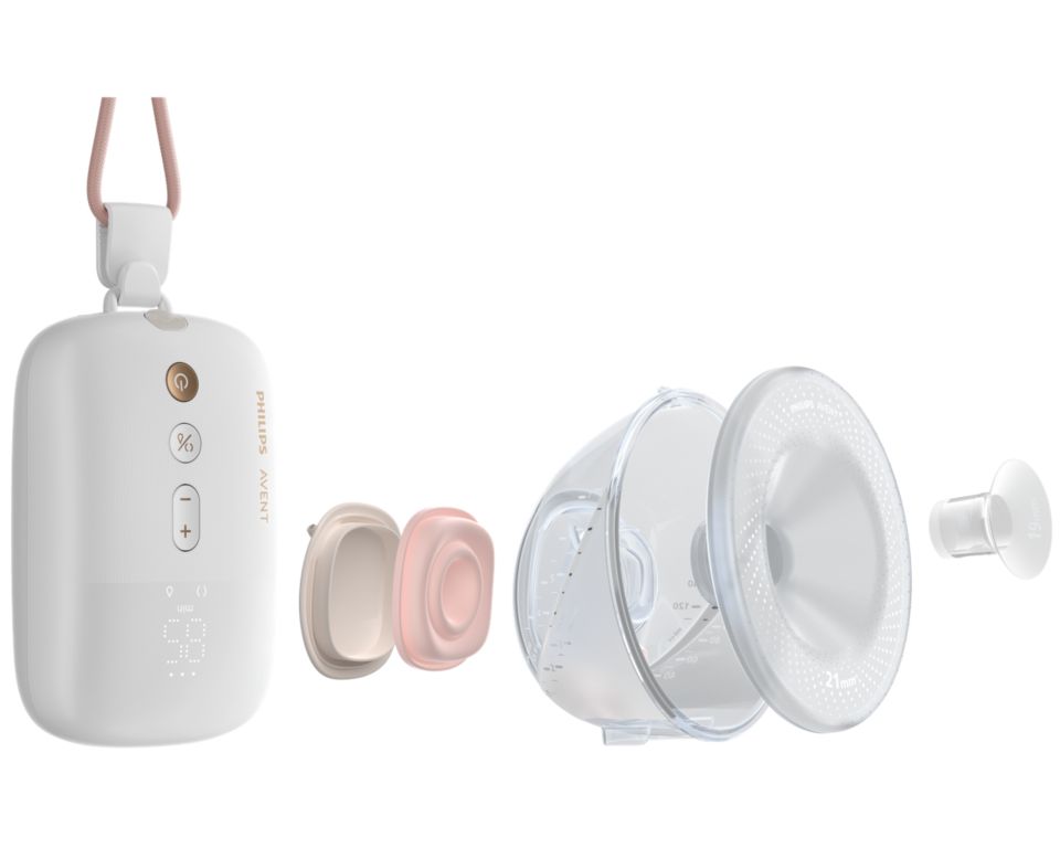 Bellababy Draagbare Borstkolf Borstpomp Elektrische, Laag Geluidsniveau, Borstkolf voor Borstvoeding, 4 Standen en 6 Zuigstanden, Wordt Geleverd met 24 mm Flenzen, 21/19/17 mm Inzetstukken, 2 Stuks