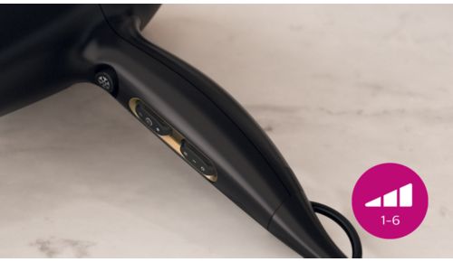 6 impostazioni di velocità e temperatura per un controllo ottimale