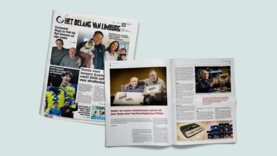 Newspaper article featuring Philips design careers of father and son Vananderoye
