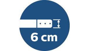 Diseño compacto de 6 cm para limpiar en espacios bajos