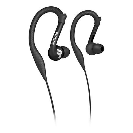SHQ3200BK/28 ActionFit Fones de ouvido esportivos com gancho para orelha