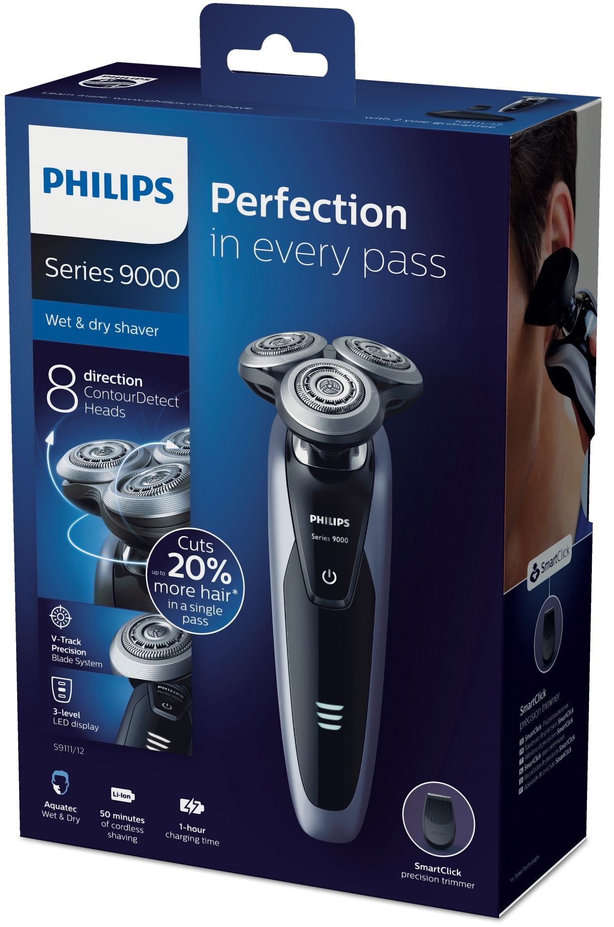 Shaver series 9000 Wet and dry electric shaver S9111/12 | Philips
