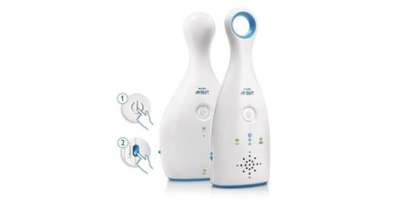 Philips AVENT SCD484/00 babyphone Babyphone analogique 2 canaux Bleu, Blanc