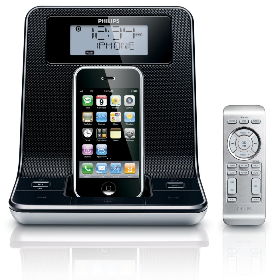 Compatibilidad para Radio reloj despertador para iPod/iPhone DC220/12