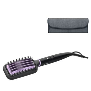 Heated straightening brush