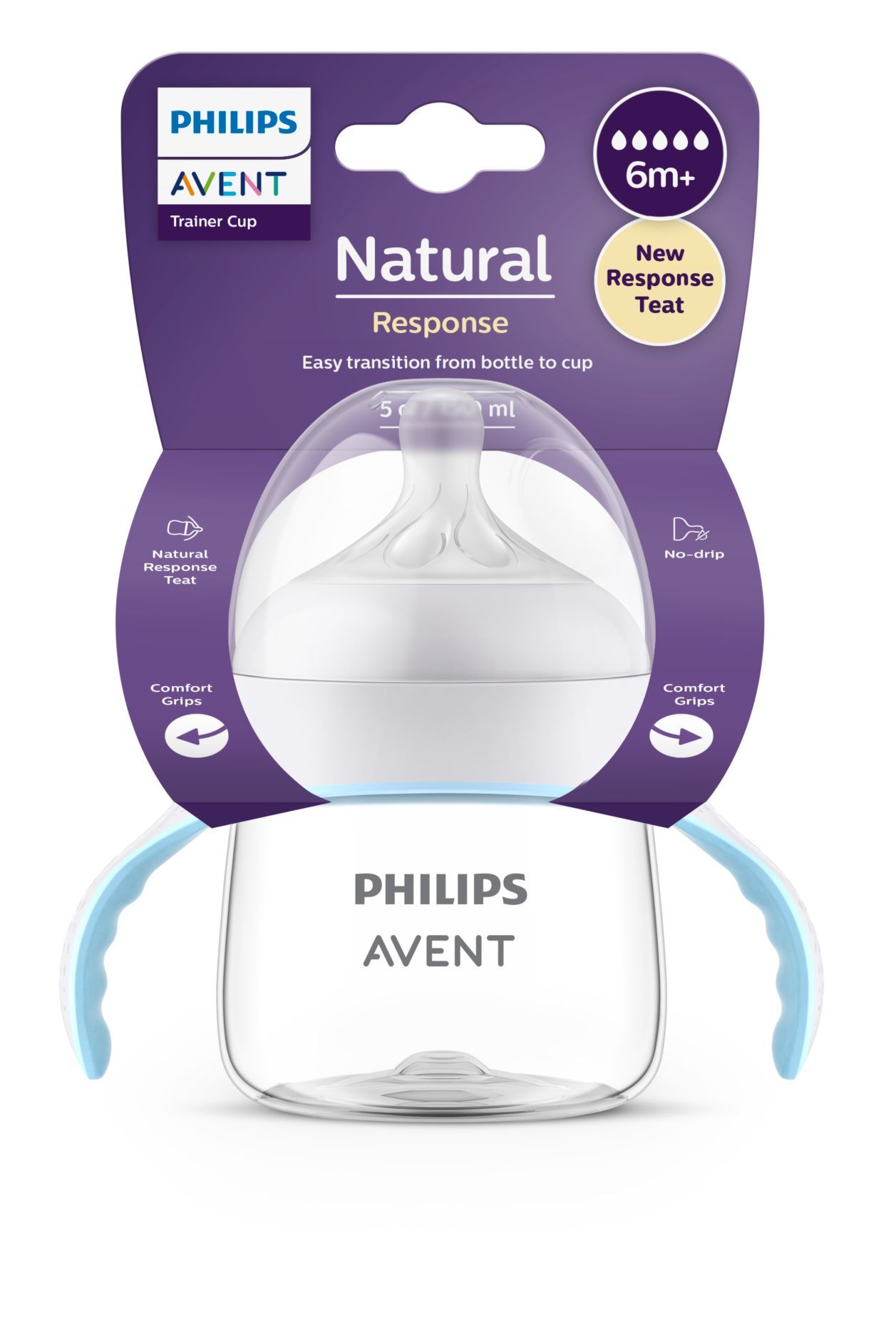Philips Avent Tasse d'apprentissage Natural 150 ml, tétine à débit moyen, 4  mois et plus 1 Pièce