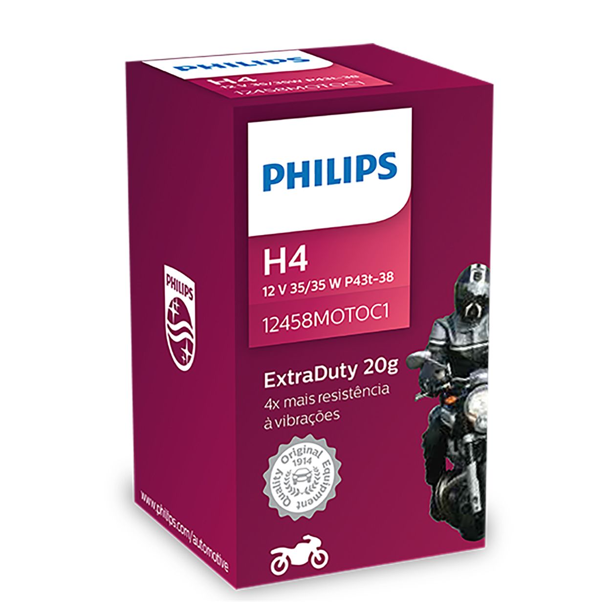 Lampada Farol H4 Moto Philips 35/35w Extraduty Original