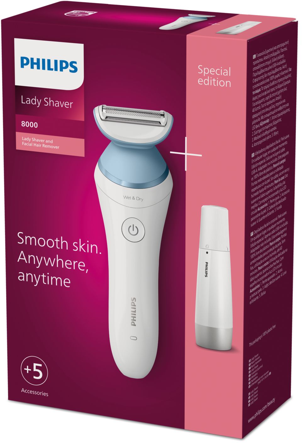Lady Shaver shaver use with and BRL166/91 Wet Series Dry | Philips 8000 Cordless