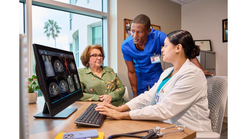 Radiologist looking at Radiology Informatics system