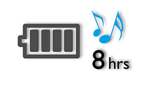 Up to 8 hours music playback