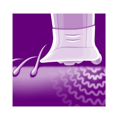 Masážní nástavec pro aktivní nadzvedávání chloupků odstraňuje ležící chloupky