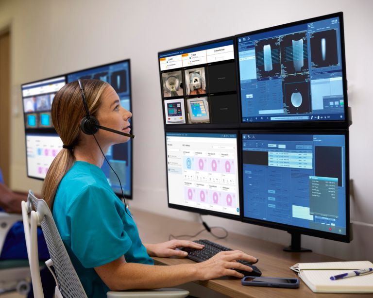 radiologist in command center