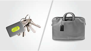 L'InRange avec étui de protection se fixe en toute sécurité aux clés ou aux sacs