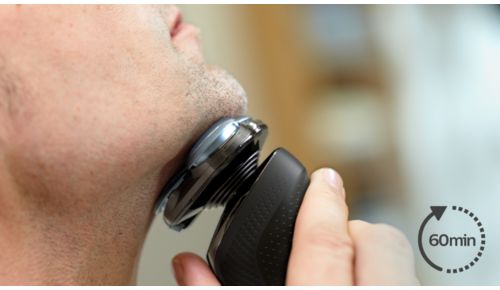 60 minutes of cordless shaving once fully charged