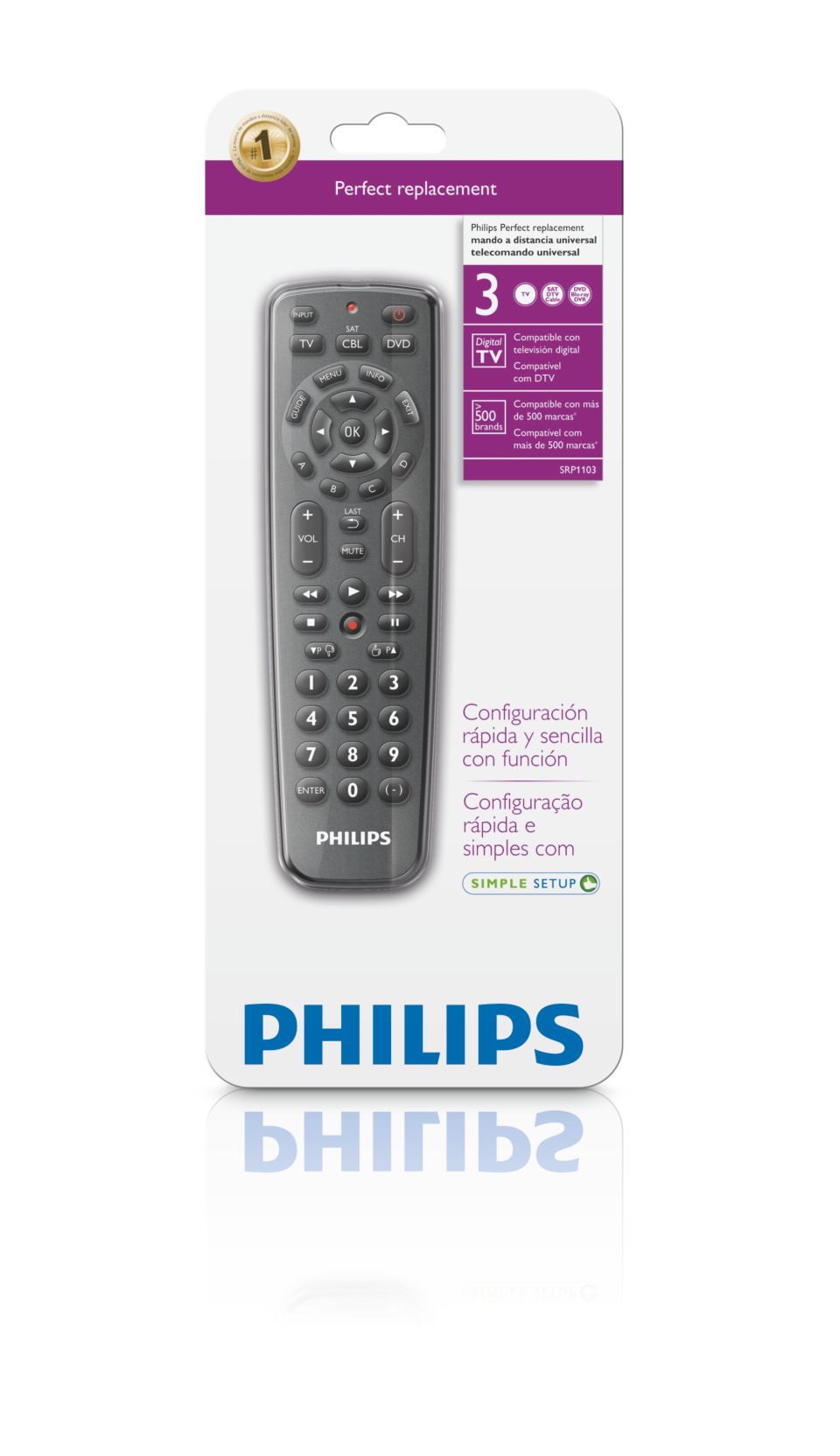 Reemplazo de Control Remoto Universal, Mando a Distancia para Philips Smart  TV Partes Electronicas Octpeak No