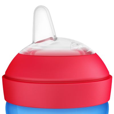Flexible silicone spout that's gentle on gums